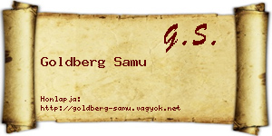 Goldberg Samu névjegykártya
